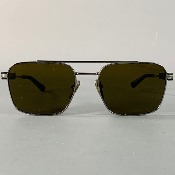 PRADA Silver Black Metal Pilot Sunglasses - Picture 1 of 10